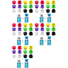 60Pack of 3ml Glass Vial Caps,Leak-Proof Dust Caps in 6 Color,Suitable for Peptide Vials, Injection Vials and Reagent