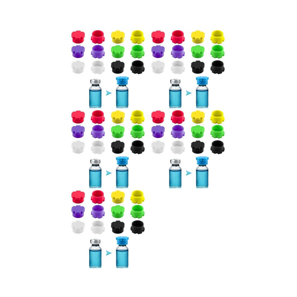 60Pack Of 3Ml Glass Vial Caps,Leak-Proof Dust Caps In 6 Color,Suitable For Peptide Vials, Injection Vials And Reagent 6032653228160