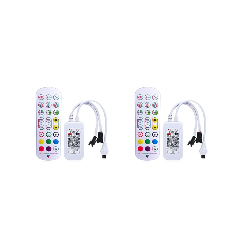 2X Ws2812b Controller For Addressable Led Strip 5050 Rgb Led Tape 24Key Remote Music Controller Light 4711376927797