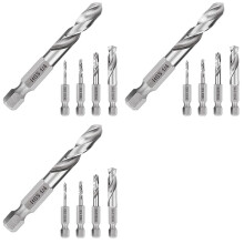 1/4 Hex Shank Drill Bit Set 15PCS Stubby Drill Bit Set voor Metal M2 Short Length Drill Bit Steel voor Quick Change Chuck