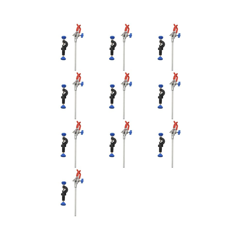 10X Lab Clamp 3 Prong Finger Style Rubber-Coated A Black Laboratory Stand Clip 4713658209744