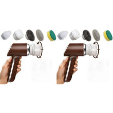 2X Horsepower Scrubber -Electric Cleaning Brush with 10 Attachments, Scrubs & Polishes,Scrubber for Bathroom, Tiles