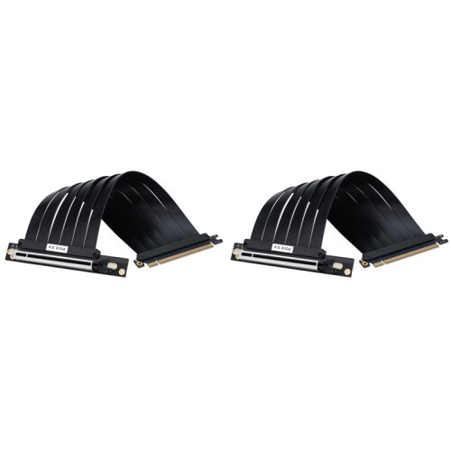 2pcs 20cm PCIE 3.0 X16 Riser Cable Video Card Shielded High-Speed Flexible Extender PCI Express Adapter
