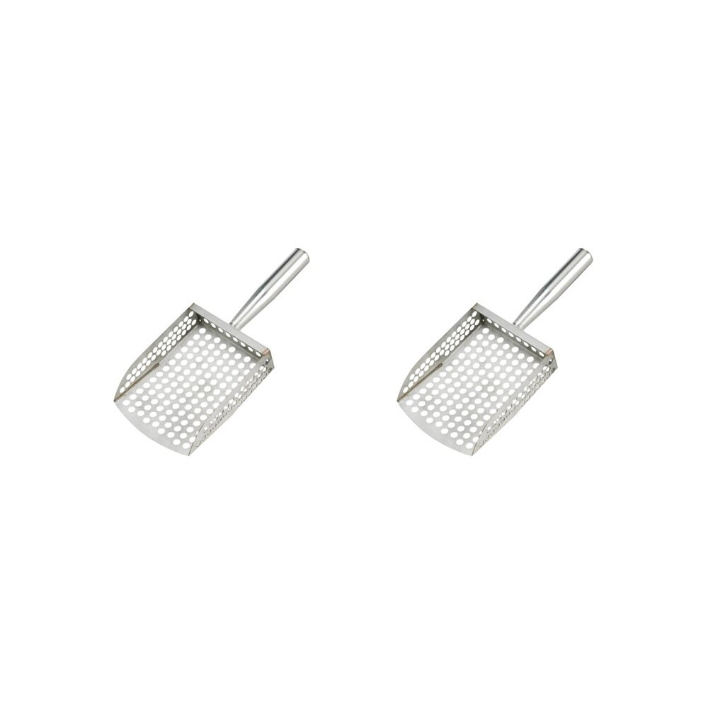 2X Sand Scoop For Metal Detecting Digging Sieve Sand Sifter Shovel Comfortable Handle Stainless Steel Sifter Shovel 6033427382354