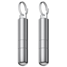 2X Multi-Function SIM Card Ejector & Earphone Cleaning Pen, Aluminum Alloy Keychain with Anti-Lost Hanging Feature