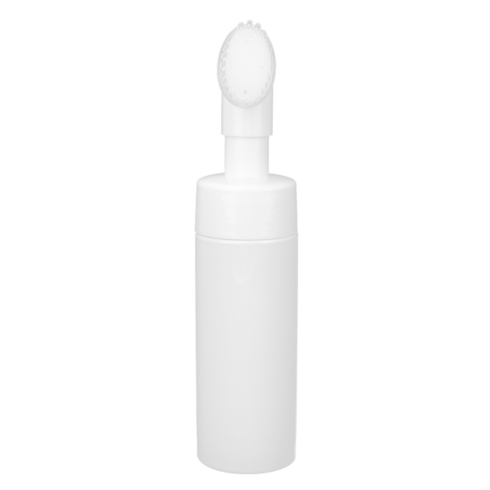 White 150Ml Facial Cleanser Foaming Bottle With Silicone Brush, Refillable