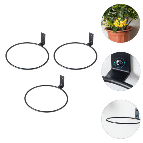 3St Wall Mount Planter Bracket Zwart Voor En 1