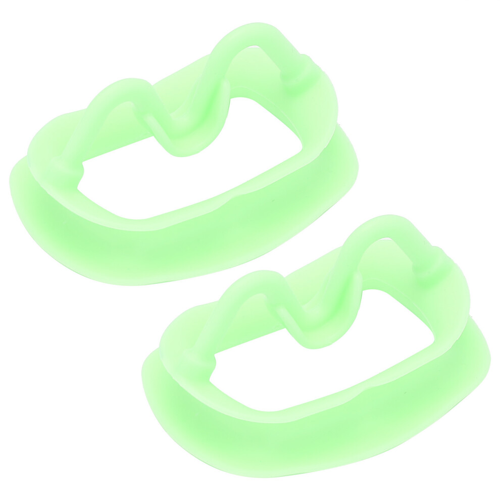 Light/Green 2Pcs Silicone Cheek Retractor Dental Mouth Opener For Oral Inspection