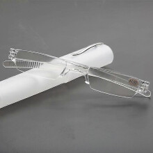 (-2, White) Comfy Ultra Light Rimless Reading Glasses Men Women Resin Clear Reading Glasses