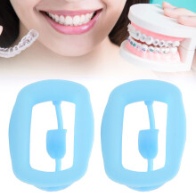 2 Stück Blau Silikon Backenretainer, wiederverwendbarer Dental-Mundöffner für orale Untersuchung