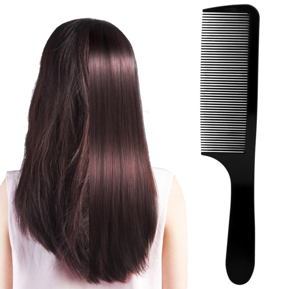 Unisex Black Barber Plastic Comb Curved Detangler Fine Teeth For Haircut & Salon Use