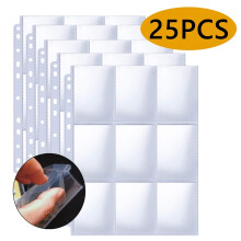 Protetores de página com 9 bolsos para cartões padrão – Capas dupla face para cartões colecionáveis, compatíveis com cartões de beisebol,