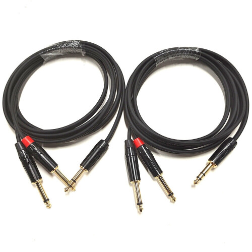 TRS till dubbel TS stereo breakout-kabel, 2-pack