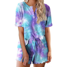Pyjamasset för kvinnor2-delat tie-dye modal sovplaggset: Lätt och lös passform för kvinnorSommarmyskläder för kvinnorPlus size