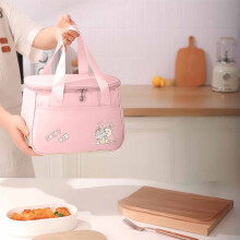 Borsa termica per il pranzo per uomo e donna, borsa porta pranzo isolata, borse bento cucite, rosa