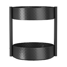 2-Tier Lazy Susan Turntable – Carbon Steel 360 Rotating Stand for Dining Table, Kitchen Counters & Cabinets – Spice Rack Organizer Tray