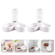 Lot de 2 distributeurs automatiques d'eau pour chats et chiens (blanc).