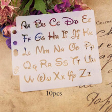10Pcs Reusable Alphabet Stencils Letter Painting Template Set for Drawing, Floor,Farmhouse DIY Graffiti Projects