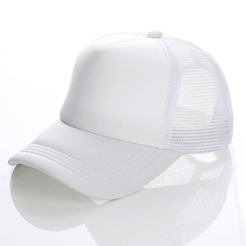 Unisex Baseball Cap Adjustable Mesh Visor White