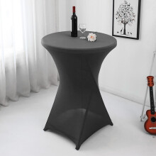 Rond elastisch tafelkleed in cocktailblauw met een diameter van 30-32 inch (76-81 cm).