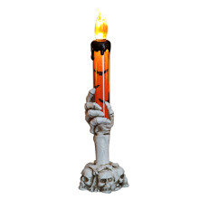 Halloween Skull Candle Holder Light Skeleton Ghost Hand Flameless Candle Lamp Party Bar Decoration Lamp
