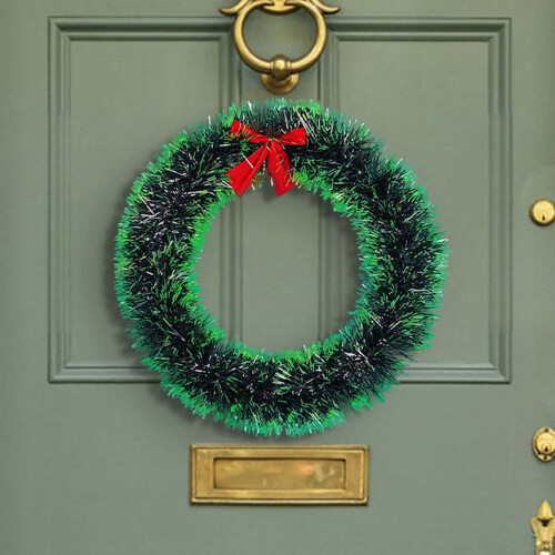 25 cm kunstig julekrans med julekuler