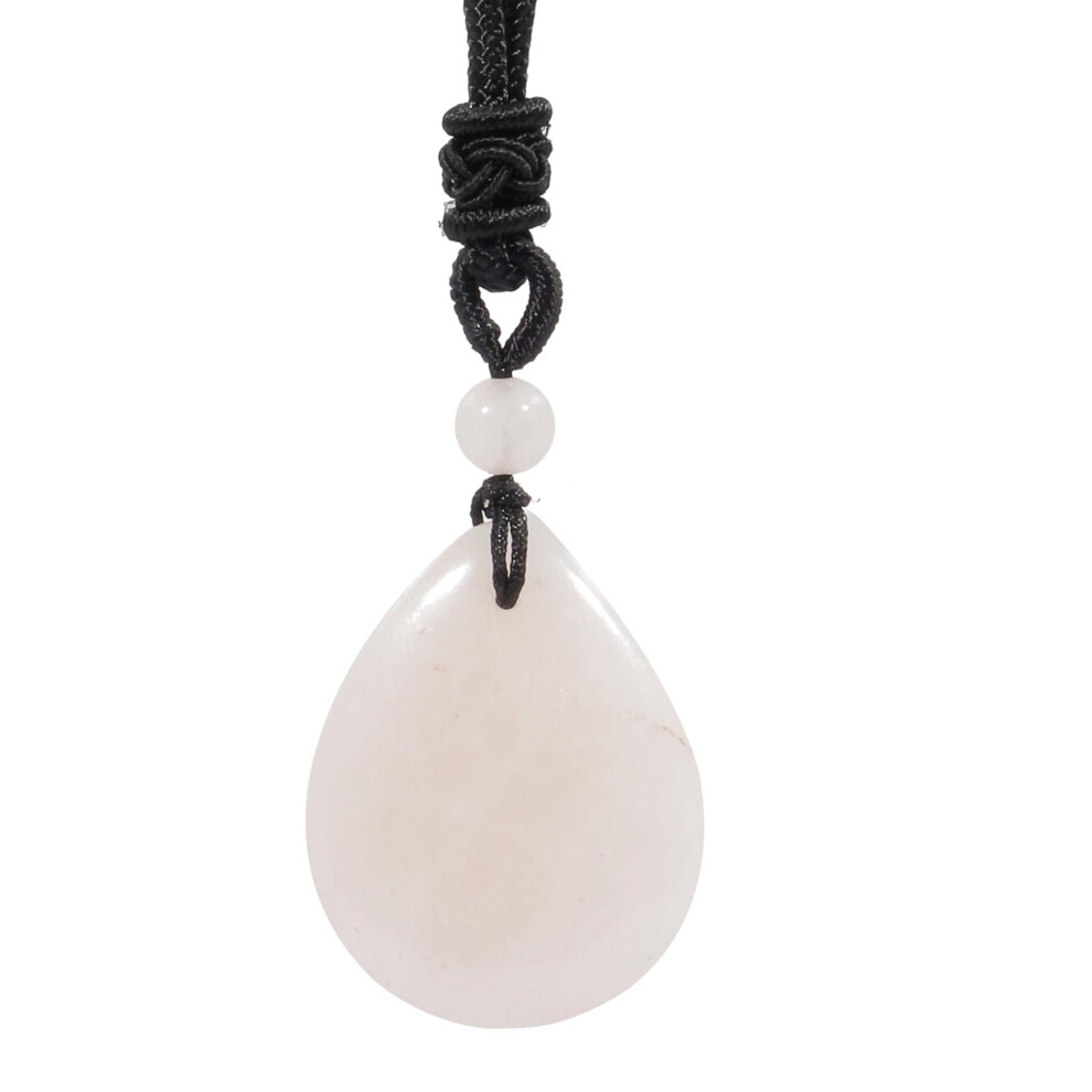 Water Droplet Stone Pendant Necklace Charm Jewelry Elegant Durable With Rope Pink 9448483354998