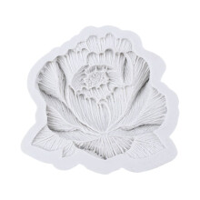 Texture Peony Shape Silicone Molds Flower Cake Molds Decorating Tools Chocolate Fondant Mold Cupcake Dessert Bakeware Supplies (White)