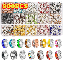 Jewelry Making Supplies, 900 Rondelle Spacer Beads for Bracelets, 8 mm Crystal Beads for Jewelry Making, Beadable Pens, 15 Colors