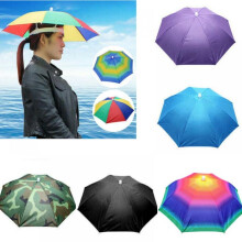 Elastic Headband Wearing Hat Umbrella Sunny Rain Fishing Umbrella Hat Picking Tea Hat Umbrella