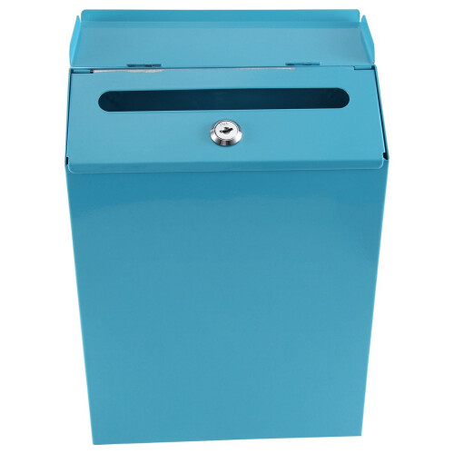 Wall-Mounted Lockable Mailbox Blue Farmhouse Style