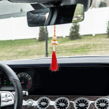 stuks kalebassen autospiegelhangers met dubbele kwastjes auto-interieuraccessoires creatieve autospiegelhangers stijlvol auto-interieuraccessoire