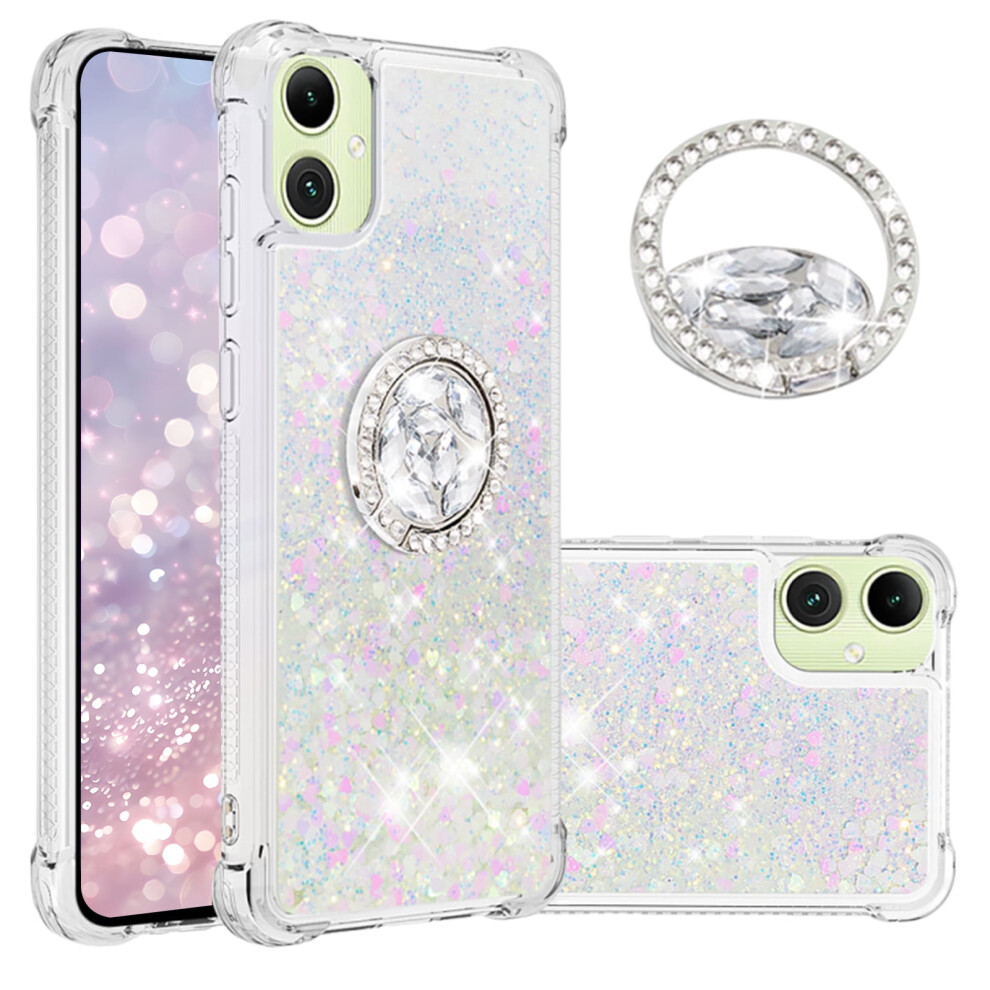 Ccsmall Clear Glitter Bling Case For Samsung Galaxy A07 Â Quicksand Sparkly Cover With Diamond Ring Holder, Compatible With Samsung A07 4G 9028731662008