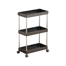 3-Tier Wide Rolling Storage Cart with Shelves – Space-Saving Multi-Purpose Organizer for Dorm & Small Spaces, Compatible with Supplies
