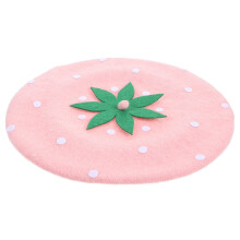 Jenteberet Rosa Beretlue Jordbærhatt Ullblanding Cosplay Teselskaper Reise1Pack