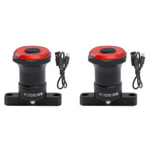 2X MEROCA Bicycle Tail Rear Light Auto Start Stop Brake USB Charge Cycling Taillight Bike Light Cushion Black
