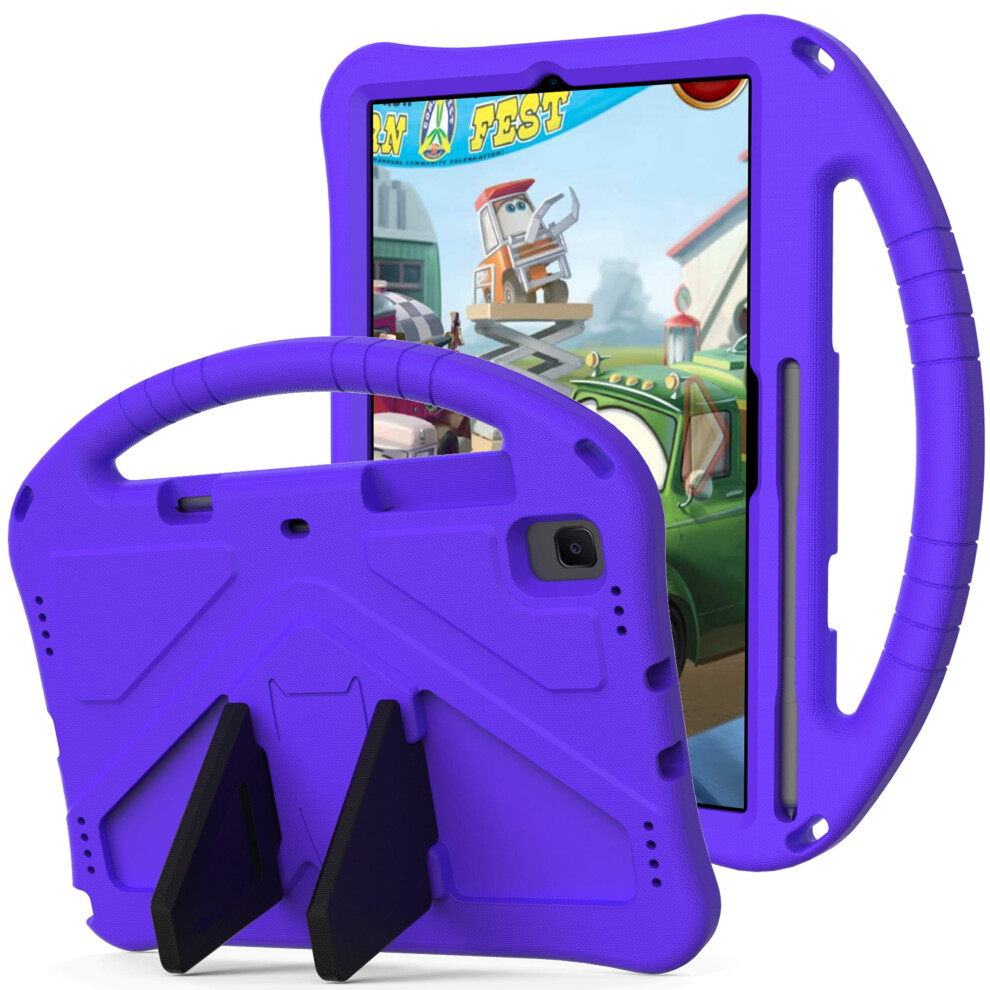 Shockproof Eva Case For Samsung Galaxy Tab A7 10.4" Sm-T500/T505 (2020), Kids-Friendly, Lightweight, Kickstand Purple 9028731620824