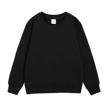 AWZXDE Felpa casual a maniche lunghe per bambini e bambine, tinta unita, patchwork, completo per bambini piccoli, 7-9 anni, nero.