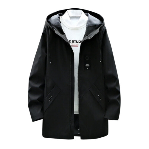 Ανδρική oversized trench coat Ανδρική trench coat Στενή εφαρμογή με φερμουάρ, αντιανεμικό με