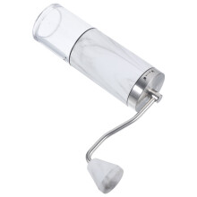 Portable Manual Coffee Bean Ceramic Burr Mill with Curved Handle for Home and Office Use