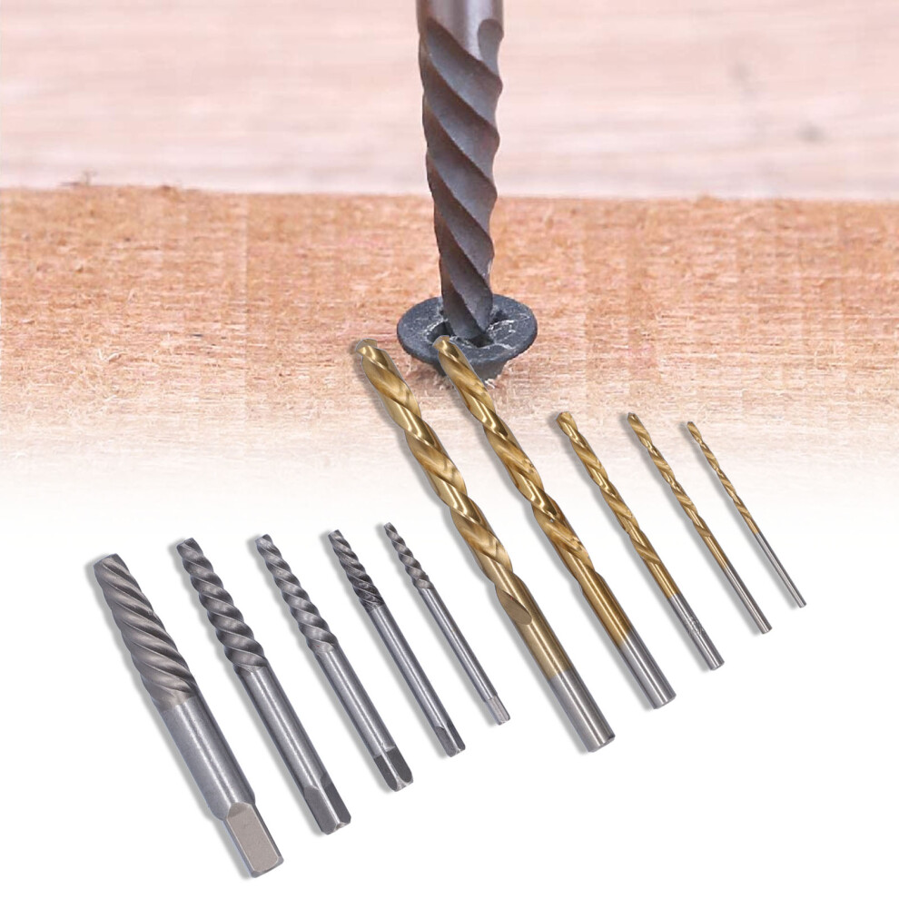 10Pcs Hss Screw Extractor Drill Bit Set 5/64-19/64In Damaged Bolt Removers 6911390688942
