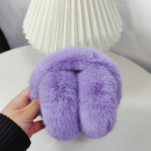Paarse leren oorkappen voor dames, polyester