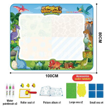 Doodle Tekenmat, 40x32 inch grote magische watertekenmat met magische accessoires, geschikt voor kinderen van 3-8 jaar.