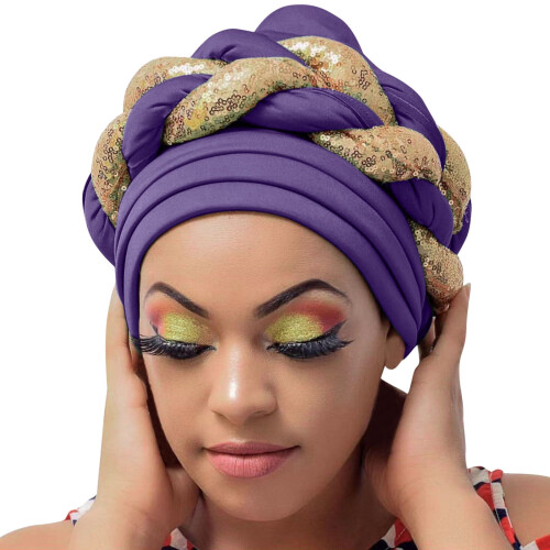 Turbante da donna viola - Taglia unica