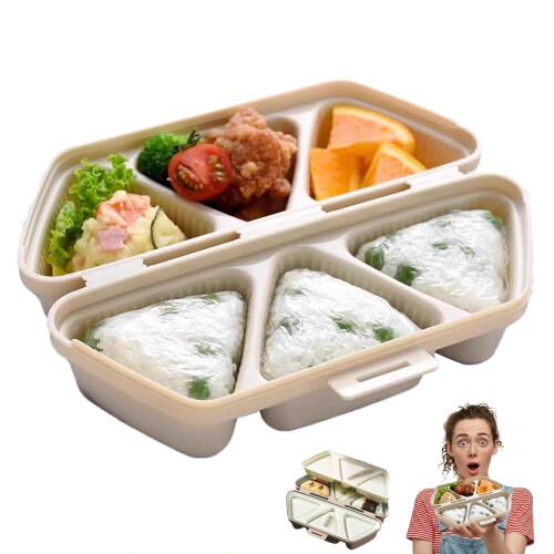 Trekantet Onigiri-form, 6-hulrums non-stick riskuglemaskine