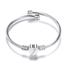 Charm Bracelet for Teen Girl Gifts | Heart Initial Charms Bracelets for Women Trendy | 26 Letters Stainless Steel Bracelet Gifts Ideas for Teen Girls