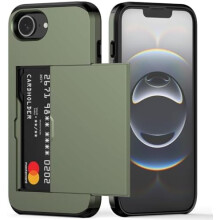 iPhone 16e Case with Card Holder – Dual-Layer Heavy-Duty Slim Wallet Cover, Hidden Slot, Compatible with iPhone 16e 6.1"