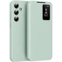Smart Clear View Case for Samsung Galaxy S25 Ultra – Slim Leather Wallet Case with Card Holder, Compatible with S25 Ultra 5G