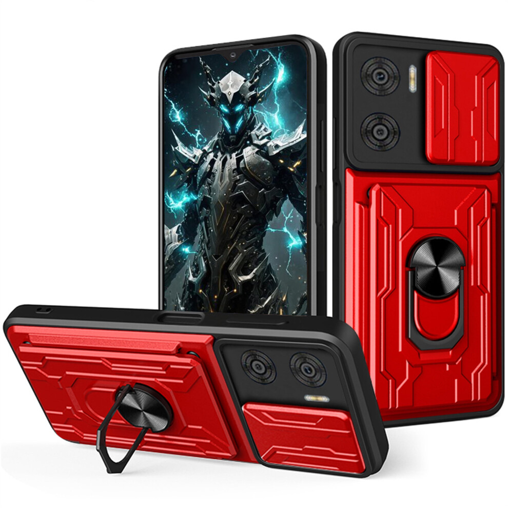 Ccsmall Motorola Moto E22 4G Case With Slide Camera Cover, Heavy Duty, Ring Kickstand & Card Holder Â Compatible With E22 4G/E22i 4G 9028731663050