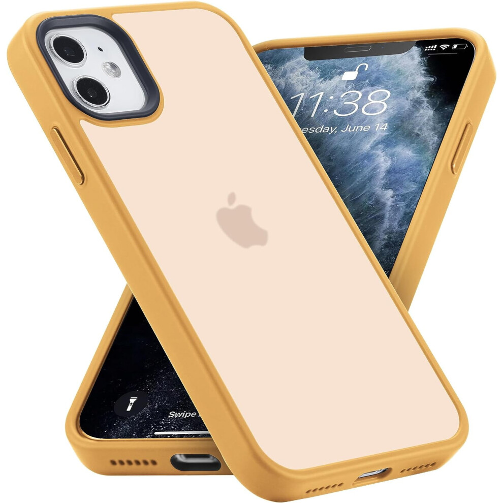 Shockproof Iphone 11 Case, Military-Grade Drop Protection, Slim Translucent Hard Back, Bright Compatible With Iphone 11 6.1" Orange 9028731621074